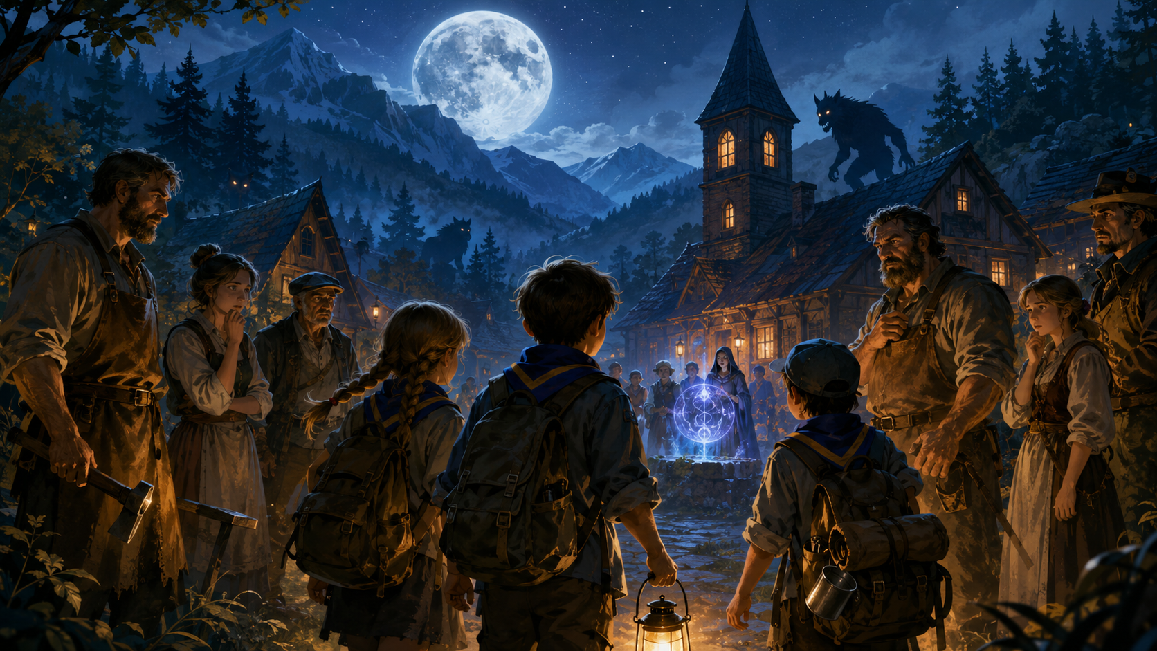 Silberquell bei Nacht unter dem Vollmond